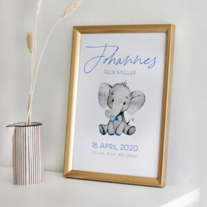 Baby-Poster | Elefant | Fuchs