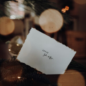 Weihnachtskarte | let it snow | mit Goldveredelung