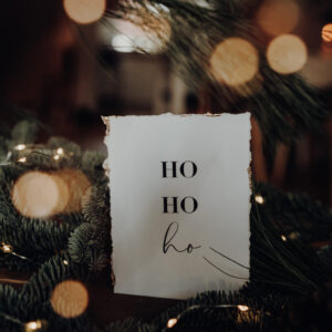 Weihnachtskarte | HO HO HO | mit Goldveredelung