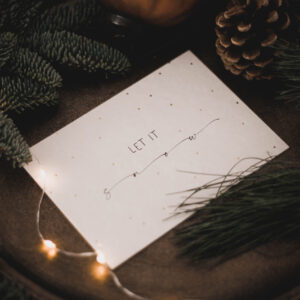 Weihnachtskarte | let it snow | mit Goldprägung