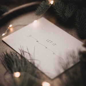 Weihnachtskarte | let it snow | mit Goldprägung